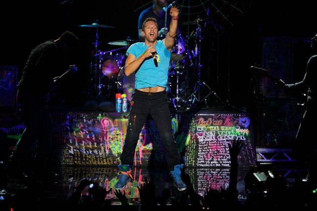 Chris Martin of Coldplay performs at the MTV Europe Music Awards 2011 - Show
