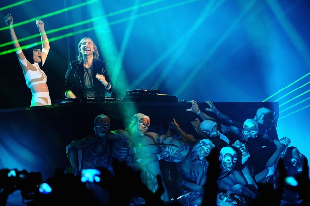 Jessie J and David Guetta perform at the MTV Europe Music Awards 2011 - Show